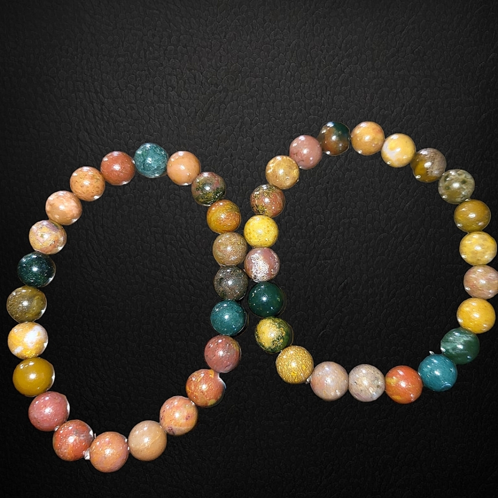 Ocean Jasper, 8mm Beaded Bracelet